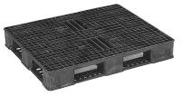 3AZG2 Plastic Pallet, Rackable, H6.6In, Black