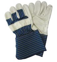 3BA34 Leather Gloves, Striped Cotton, L, PR