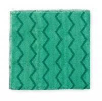 3CCZ4 Microfiber Cloth, Green, 16x16 In, PK 12