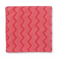 3CCZ6 Microfiber Cloth, Red, 16x16 In, PK 12