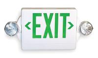 3CE35 Exit Sign w/Emergency Lights, 3.3W, Grn