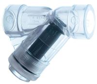 3CEH9 Y-Strainer, 2 In, Socket, Clear PVC