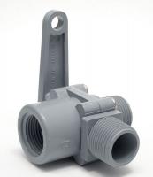 3CGZ1 PVC Ball Valve, 3-Way, FNPT x MNPT, 3/4 In