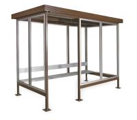3EPN4 Smoking Shelter, W 120, w/Bench, Light, Fan
