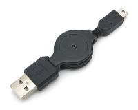 3CPX6 USB Cable, Retractable, 2 1/2 Ft, Blk