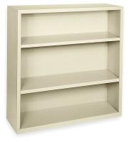 3CTE1 Bookcase, Steel, 3 Shelf, Putty, 42Hx36W