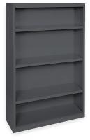 3CTE3 Bookcase, Steel, 4 Shelf, Black, 52Hx36W