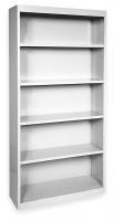3CTE8 Bookcase, Steel, 5 Shelf, Dove Gray, 72Hx36W