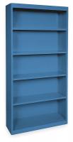3CTF1 Bookcase, Steel, 5 Shelf, Blue, 72Hx36W