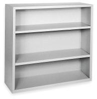 3CTF7 Bookcase, Steel, 3 Shelf, Dove Gray, 42Hx46W