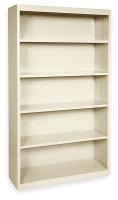 3CTG3 Bookcase, Steel, 5 Shelf, Putty, 72Hx46W