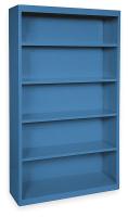 3CTG4 Bookcase, Steel, 5 Shelf, Blue, 72Hx46W In