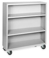 3CTH1 Mobile Bookcase, Steel, 3 Shelf, Dove Gray