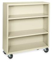 3CTH2 Mobile Bookcase, Steel, 3 Shelf, Putty