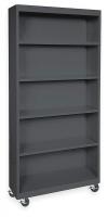 3CTH8 Mobile Bookcase, Steel, 3 Shelf, Black