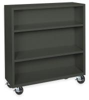 3CTJ3 Mobile Bookcase, 3 Shelf, Black, 48x46