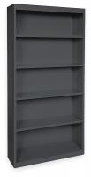 3CTL1 Radius Corner Bookcase, Steel, 5 Shelf, Blk