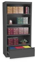 3CTN4 Bookcase Drawer Cabinet, 4 Shelf, Blk
