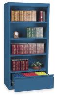 3CTN7 Bookcase Drawer Cabinet, 4 Shelf, Blue