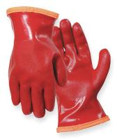 3CUL7 Cold Protection Gloves, PVC, L, Red, PR