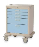 3CWF4 Medical Cart, Steel/Polymer, Taupe/Blue
