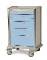 3CWG5 Medical Cart, Steel/Polymer, Taupe/Blue