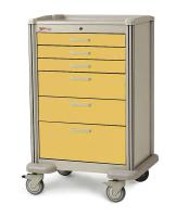 3CWG6 Medical Cart, Steel/Polymer, Taupe/Yellow