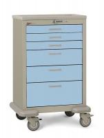 3CWH1 Medical Cart, Steel/Polymer, Taupe/Blue