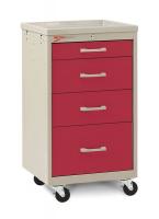 3CWJ6 Compact Cart, Steel/Polymer, Taupe/Red