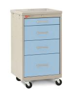 3CWJ7 Compact Cart, Steel/Polymer, Taupe/Blue