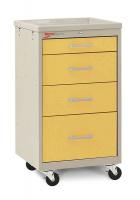 3CWJ8 Compact Cart, Steel/Polymer, Taupe/Yellow
