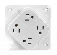 3D134 Receptacle, 4 Plex, 15A, 125V, WH, Spec Grade