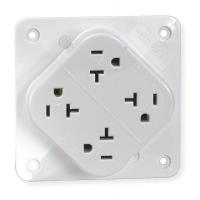 3D142 Receptacle, 4 Plex, 20A, 125V, WH