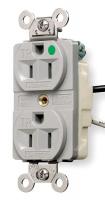 3D453 Receptacle, TR Duplex, 15A, GY, Hospital