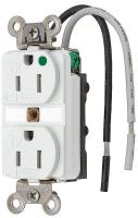 3D455 Receptacle, TR Duplex, 15A, WH, Hospital