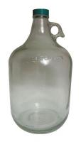 3DAA6 Round Glass Jug, 1 Gal, Clear, With Cap