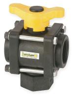 3DTF6 Poly Ball Valve, 3-Way, FNPT, 1-1/2 In