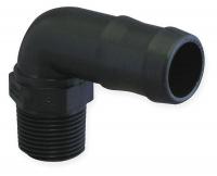 3DTT1 Hose Barb, 90 Deg, 1/2 In Barb Size, Poly
