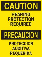 3DWA2 Caution Sign, 14 x 10In, BK/YEL, Bilingual