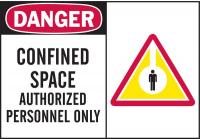 3DWA3 Danger Sign, 7 x 10In, R and BK/WHT, ENG