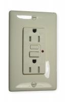 3DWC2 GFCI Receptacle, 15A, Commercial, Lt Almond