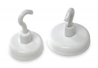 3DXY9 Magnetic Hook, White, 14 Lb, PK 2