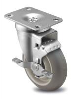 3ENX2 Swivel Plate Cstr w/Brke, 325 lb, 6 In Dia