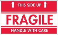 16U990 Shipping Labels, Red/White, 5 In. W, PK50