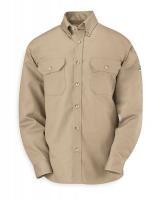 3FAJ1 FR Long Sleeve Shirt, Khaki, M, Button