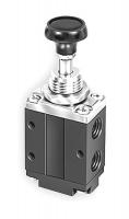 3FED8 Manual Valve, Button, 1/4 NPT, 3 Way, N.C.