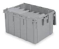 3FY68 Container, Attached Lid, 28.57 gal., Gray
