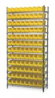 3FYW8 Bin Shelving, Wire, 36X14, 96 Bins, Yellow