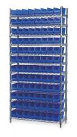 3FYY1 Bin Shelving, Wire, 36X18, 96 Bins, Blue