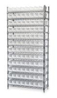 3FYX1 Bin Shelving, Wire, 36X14, 96 Bins, White